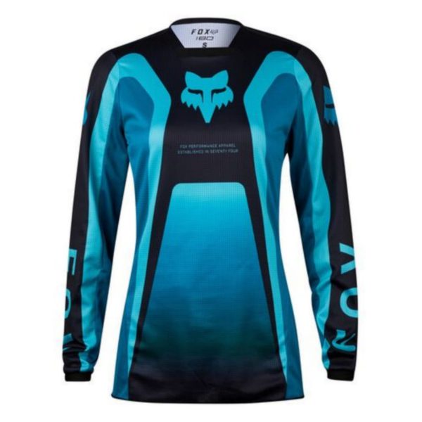 Polera Moto Mujer Fox 180 Ballast Azul/Negro