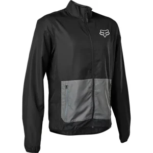 Chaqueta Cortavientos Bicicleta Ranger Negro/Gris Fox