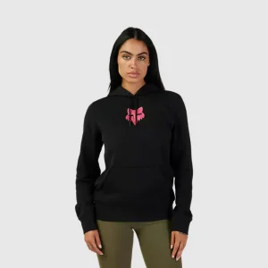 Poleron Lifestyle Mujer Canguro Fox Head Negro/Rosado Fox