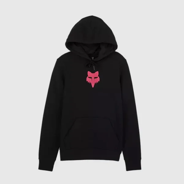 Poleron Lifestyle Mujer Canguro Fox Head Negro/Rosado Fox - Imagen 7