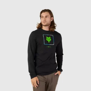 Polera Lifestyle Atlas Premium Manga Larga Negro Fox