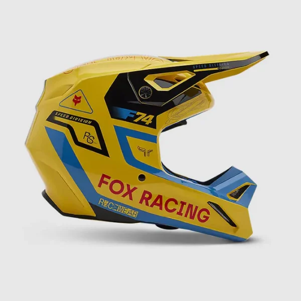 Casco Moto V1 Race Spec Amarillo Fox - Imagen 2