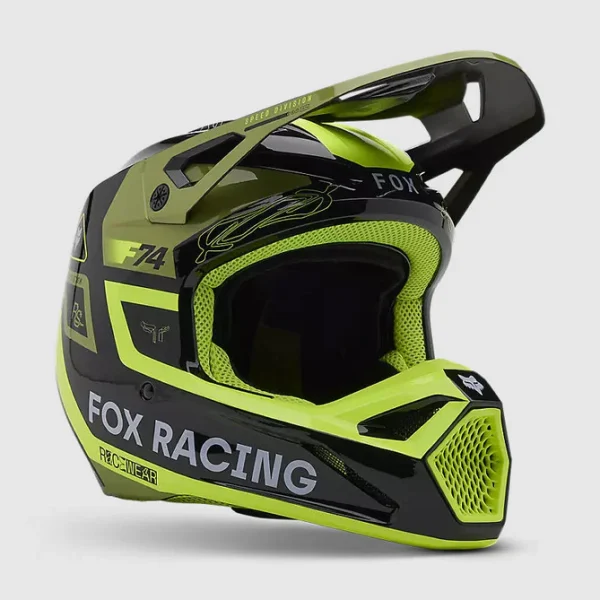 Casco Moto V1 Race Spec Verde Fox
