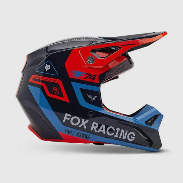 Casco Moto V1 Race Spec Azul Marino Fox - Imagen 2