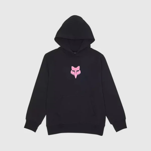 Poleron Lifestyle Niño Canguro Legacy Negro/Rosado Fox