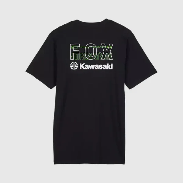 Polera Lifestyle Fox x Kawasaki II Negro Fox - Imagen 2