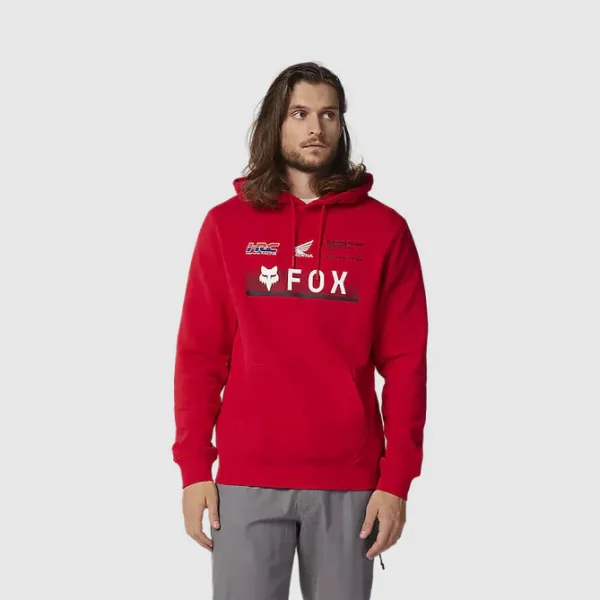 Poleron Lifestyle Canguro Fox x Honda Rojo Fox - Imagen 2