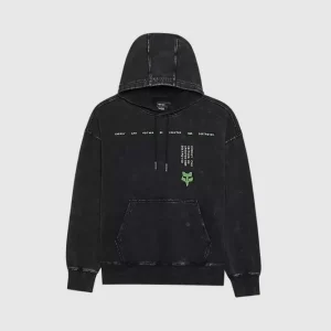 Poleron Lifestyle Canguro Throttle Oversized Negro Fox