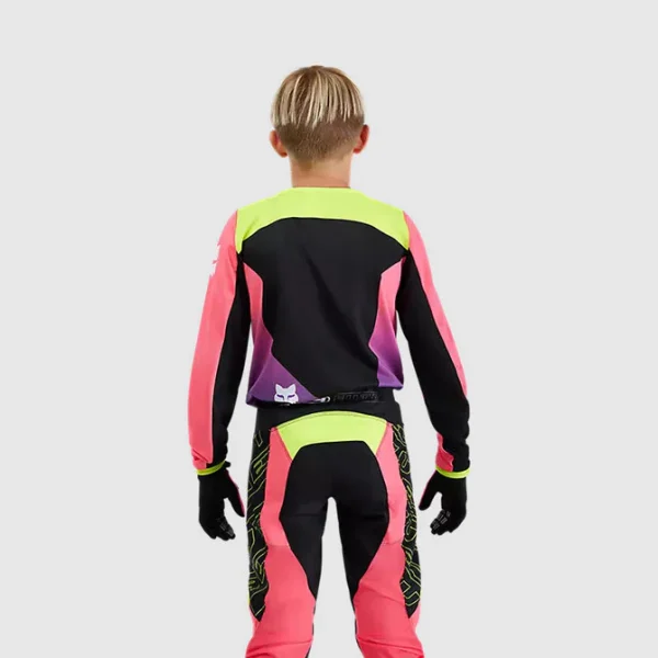 180 Traje Moto Niño Elevated Negro/Rosado Fox - Imagen 2