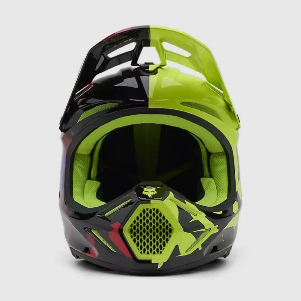 Casco Moto V3 Throttle Amarillo/Negro Fox - Imagen 3