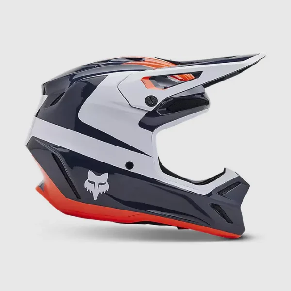 Casco Moto V3 Divider Azul/Blanco Fox