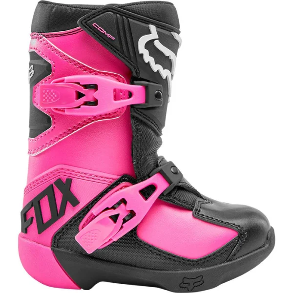 Botas Moto Infantil Comp K Negro/Rosado Fox - Imagen 2