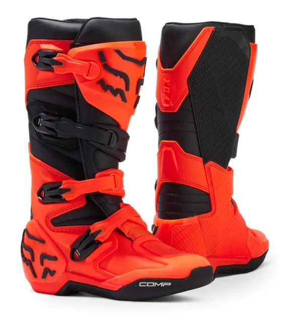 Botas Moto Niño Comp Naranjo Fluor Fox