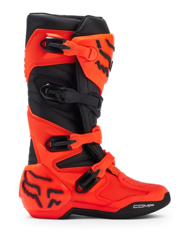 Botas Moto Niño Comp Naranjo Fluor Fox - Imagen 2
