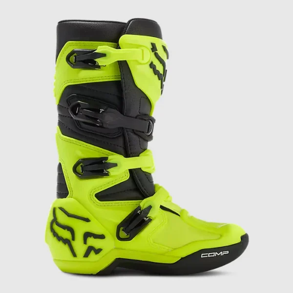 Botas Moto Niño Comp Amarillo Fluor Fox - Imagen 2