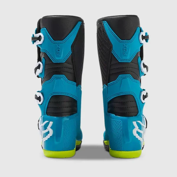 Botas Moto Niño Comp Celeste/Amarillo Fox - Imagen 4