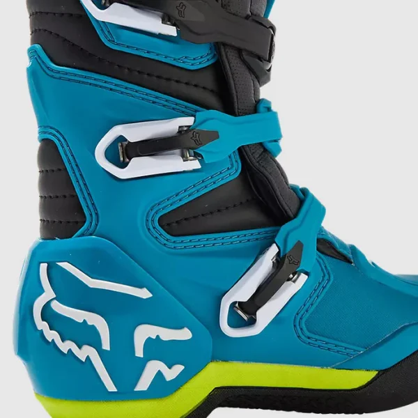 Botas Moto Niño Comp Celeste/Amarillo Fox - Imagen 3