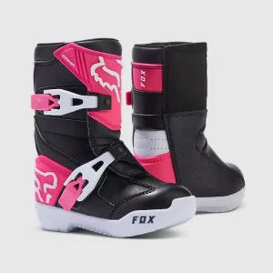 Botas Moto Infantil Comp Negro/Rosado Fox