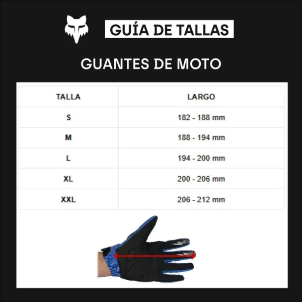 Guantes Moto 180 Flora Azul Fox - Imagen 3