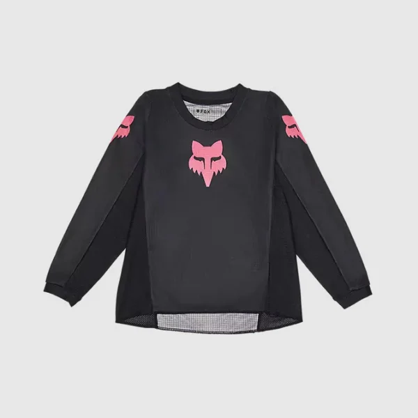 Polera Moto Infantil 180 Blackout Negro/Rosado Fox