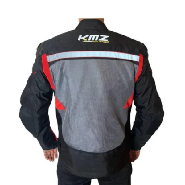 Chaqueta Moto Calle Mesh Gris/Rojo KMZ - Imagen 2