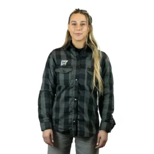 Chaqueta Moto Calle Mujer Woman Flannel Verde/Negro KMZ
