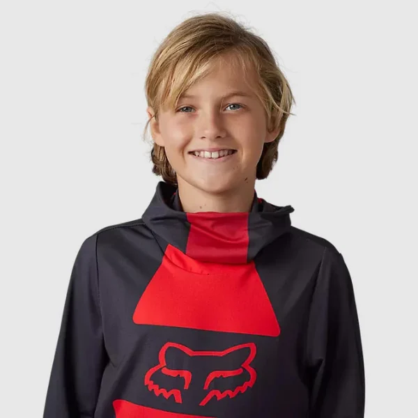 Polera Moto Niño Ranger Drive Krux SXS Con Cuello Rojo Fox - Imagen 4