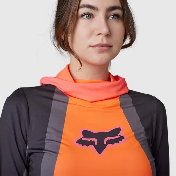 Polera Moto Mujer Ranger Drive Krux SXS Con Cuello Naranjo Fox - Imagen 2