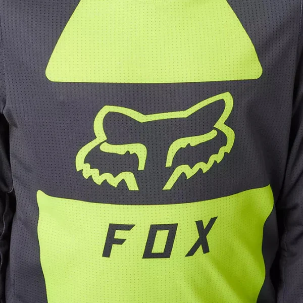 Polera Moto Niño Ranger Drive Krux SXS Con Cuello Amarillo Fluor Fox - Imagen 7