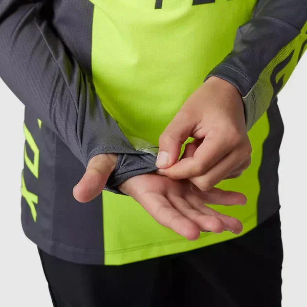 Polera Moto Niño Ranger Drive Krux SXS Con Cuello Amarillo Fluor Fox - Imagen 6