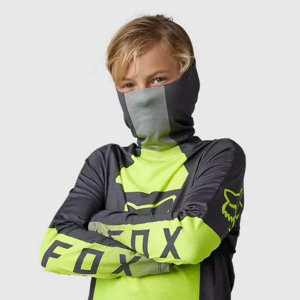 Polera Moto Niño Ranger Drive Krux SXS Con Cuello Amarillo Fluor Fox - Imagen 5