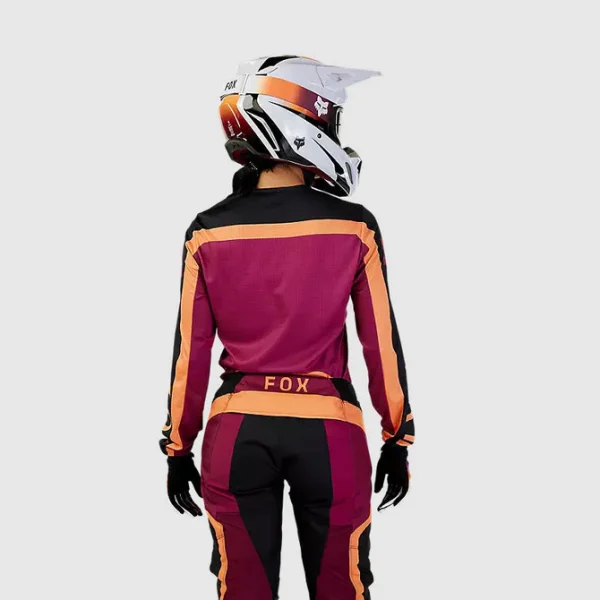 Polera Moto Mujer 180 Ballast Burdeo/Naranjo Fox - Imagen 3