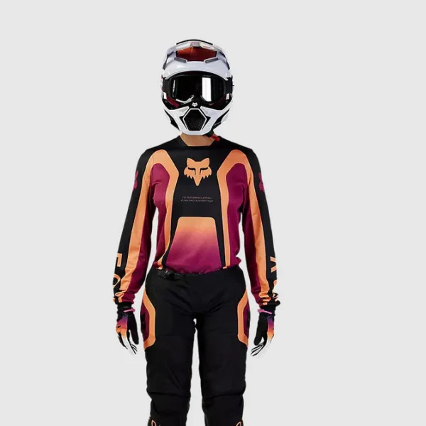 Polera Moto Mujer 180 Ballast Burdeo/Naranjo Fox - Imagen 2