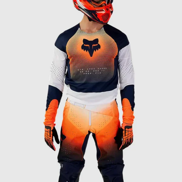 Polera Moto 360 Revise Azul Marino/Naranjo Fox - Imagen 2