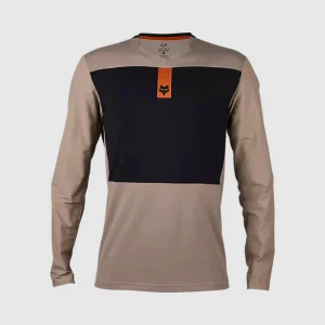 Polera Moto Defend Off Road Manga Larga Cafe Claro Fox