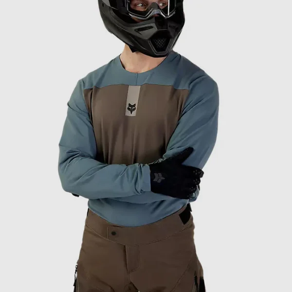 Polera Moto Defend Off Road Manga Larga Azul Acero Fox - Imagen 5