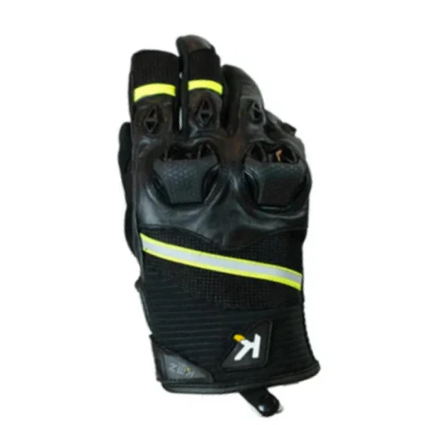 Guantes Moto Calle Leather III Negro/Amarillo KMZ