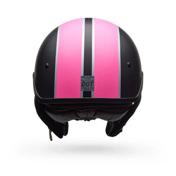 Casco Moto Calle Pit Boss Negro/Rosado Mate Certificado QR Bell - Imagen 4
