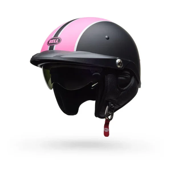 Casco Moto Calle Pit Boss Negro/Rosado Mate Certificado QR Bell - Imagen 3