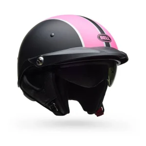 Casco Moto Calle Pit Boss Negro/Rosado Mate Certificado QR Bell