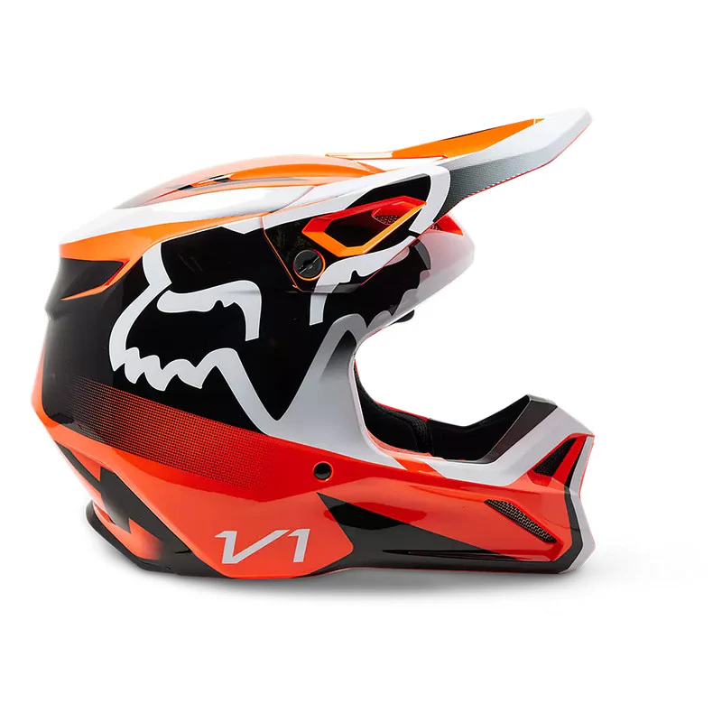 Casco Moto V1 Leed Naranjo Fox - Imagen 2