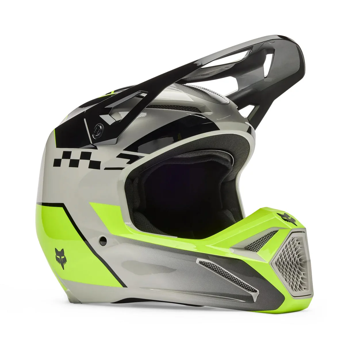 Casco Moto V1 Collect Gris/Amarillo Fox. - Imagen 2