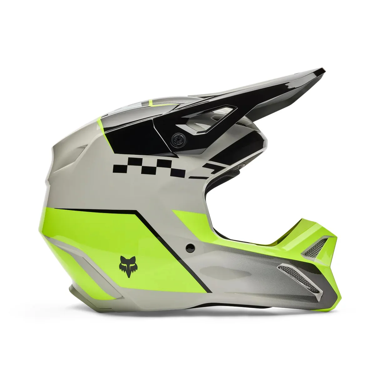Casco Moto V1 Collect Gris/Amarillo Fox.