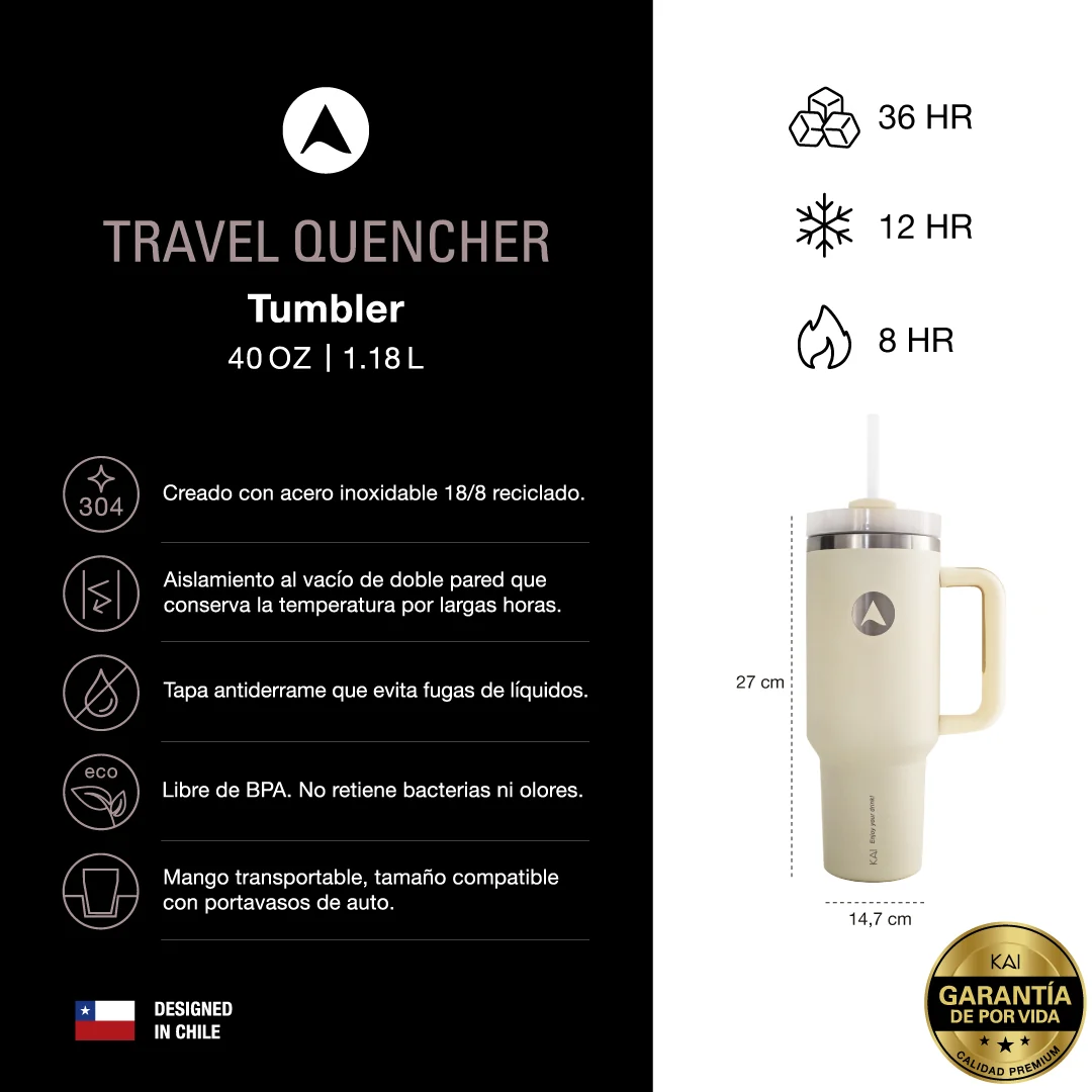 Termo Travel Tumbler 1.18l PEARL CREAM - Imagen 5